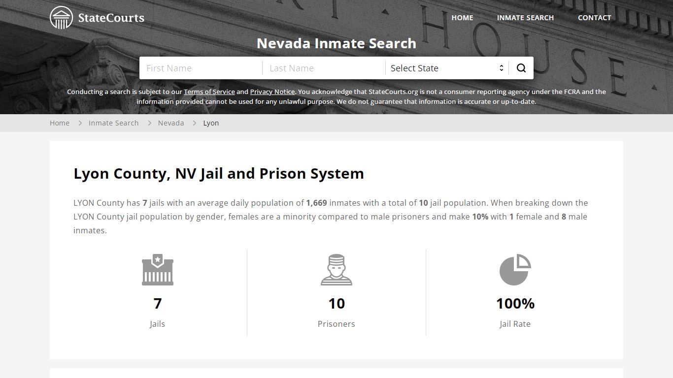 Lyon County, NV Inmate Search - StateCourts