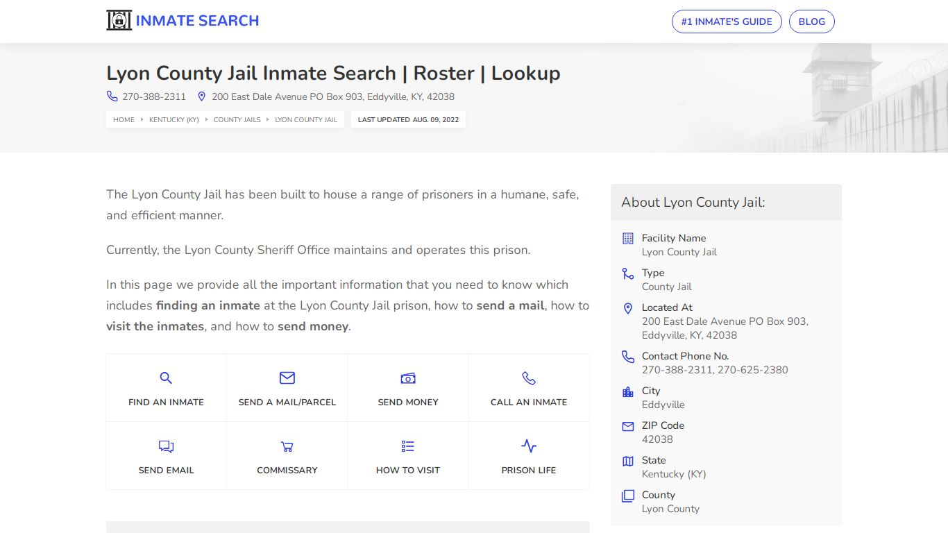 Lyon County Jail Inmate Search | Roster | Lookup